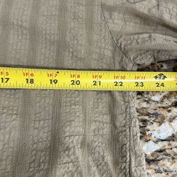 Free People Feel It Still Snap Button Front Blouse Top In Tan Sand Size S - Picture 7 of 8